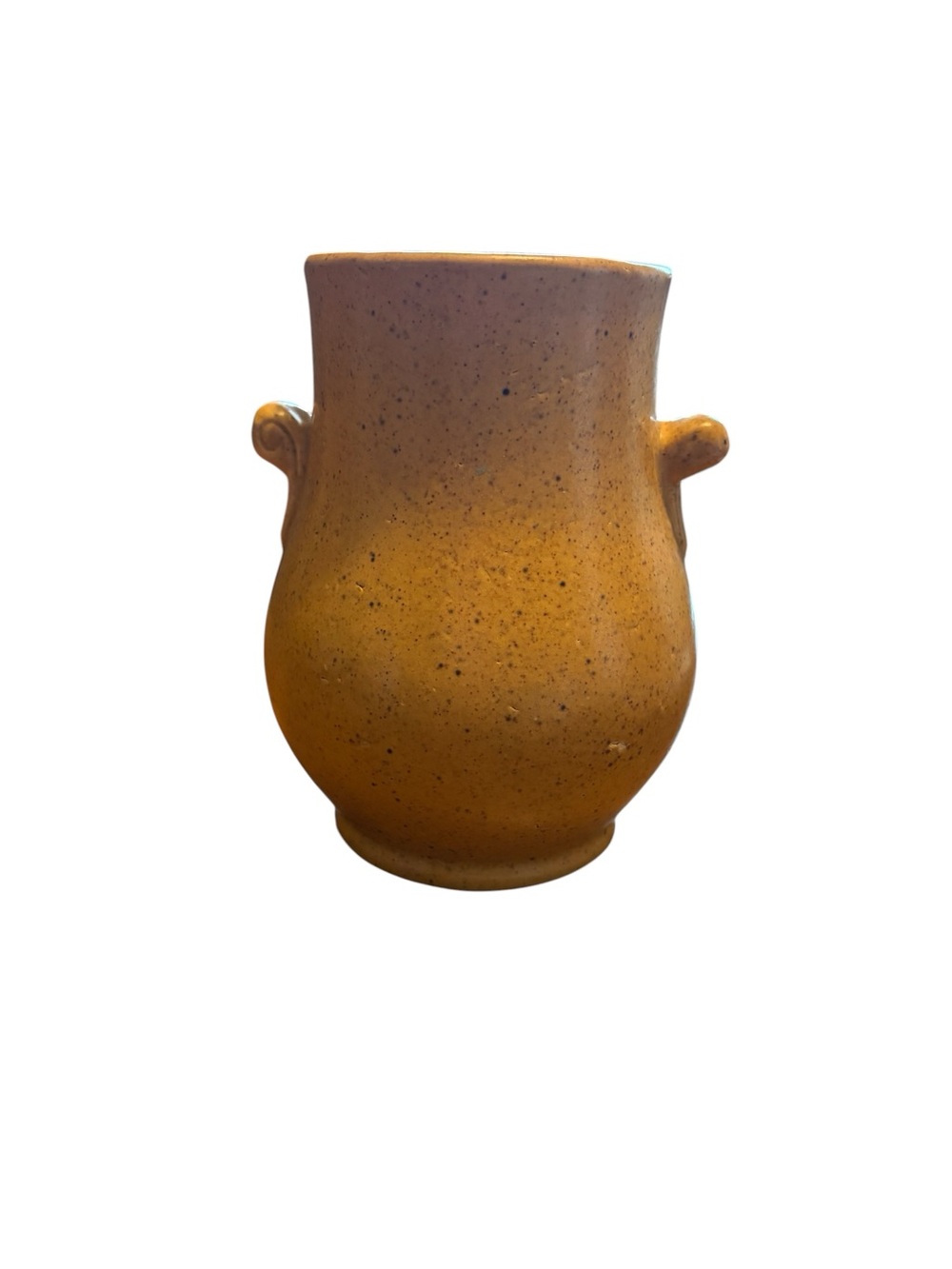 Speckled Mustard  Ceramic Vase with Twin Loop Handles- Farmhouse decor